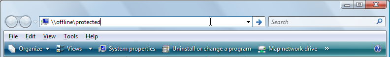 opening a password protected network folder