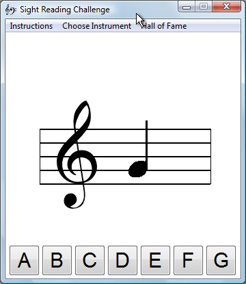 Screen shot of Sight Reading Challenge