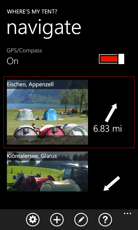 Where's My Tent for Windows Phone