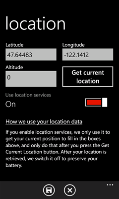 choose location