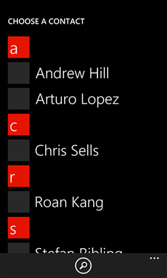 select a contact