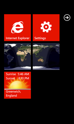 Update Sunset on back of Live Tile