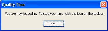 Logged in dialog