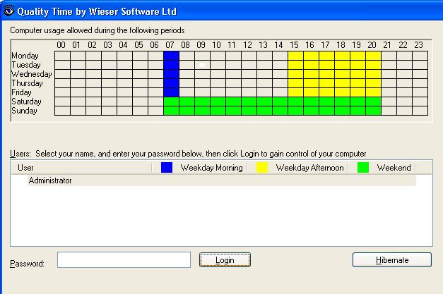 Screen shot of logon page