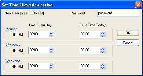 Time allowed dialog