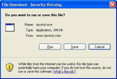 Save the RIP Vinyl Installer to your disk before your run