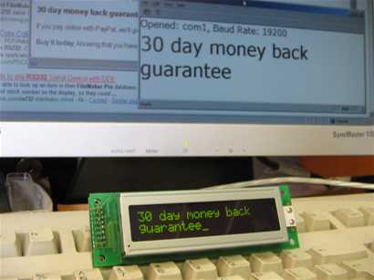 Matrix Orbital MOS AL202 LCD controlled by RS232 and DDE