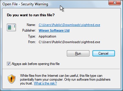Security Warning Shown for Open File