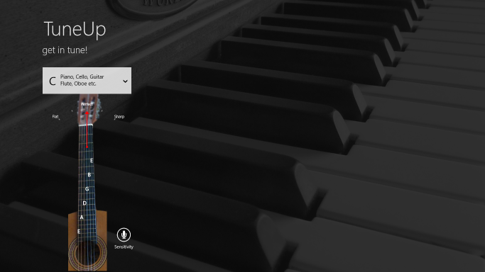 Tune Up tuning a guitar for Windows 8