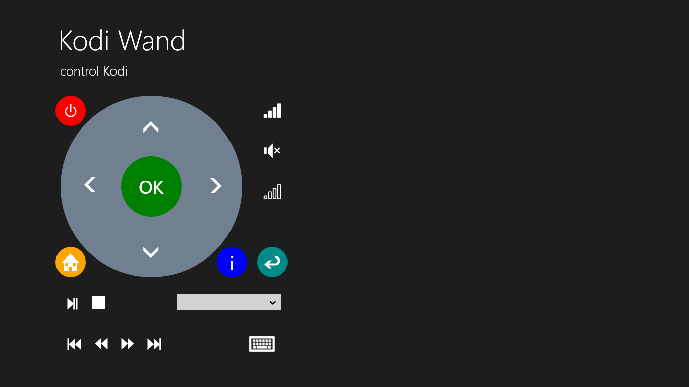 XBMC Wand in full screen landscape mode
