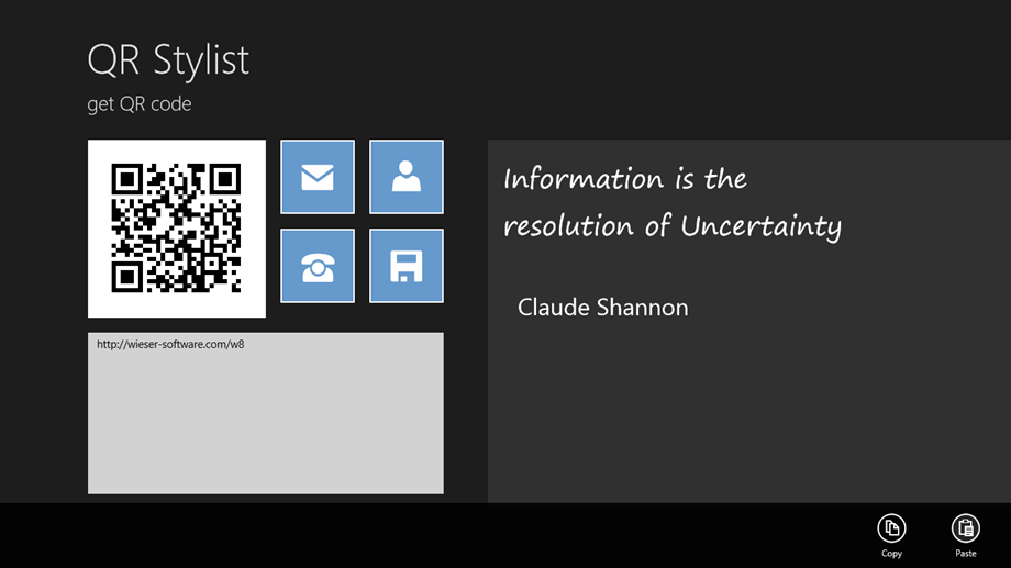 QR barcode from a url for Windows 8